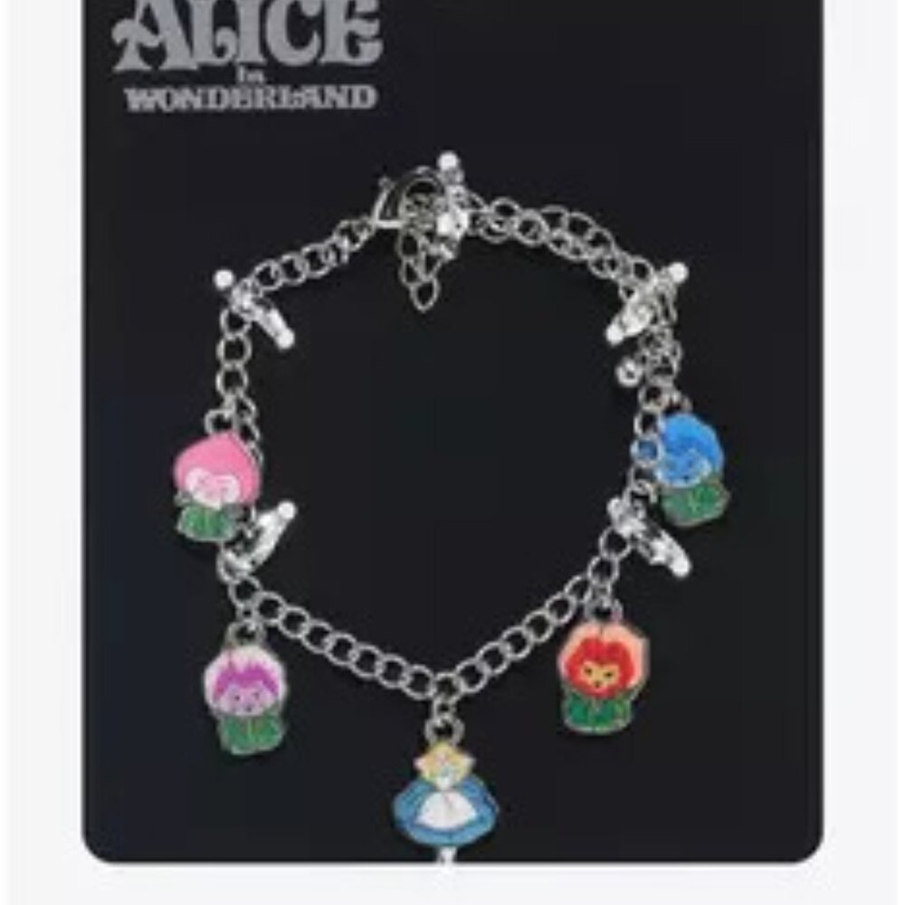 Disney Alice In Wonderland Flower Charm Bracelet
